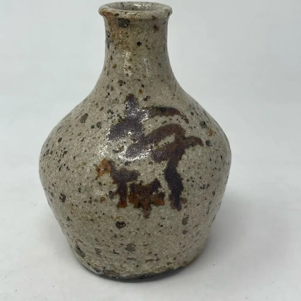 Vintage stoneware vase dated 1972 ￼
